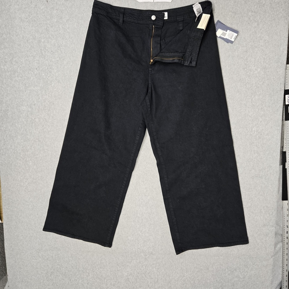 Universal Thread Women Pants 16 Black‎ Wide-Leg Twill High-Rise Sailor NWT